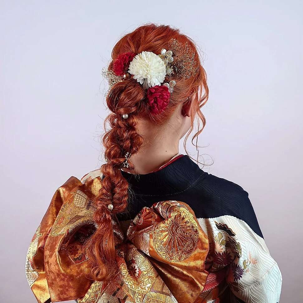 成人式　編みおろし