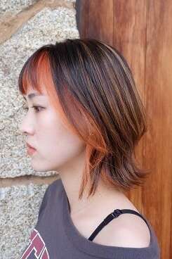 インナーカラー　オレンジ