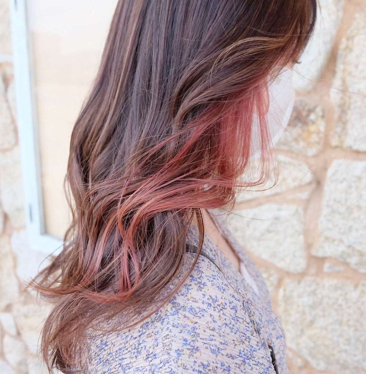 インナーカラー　ピンク