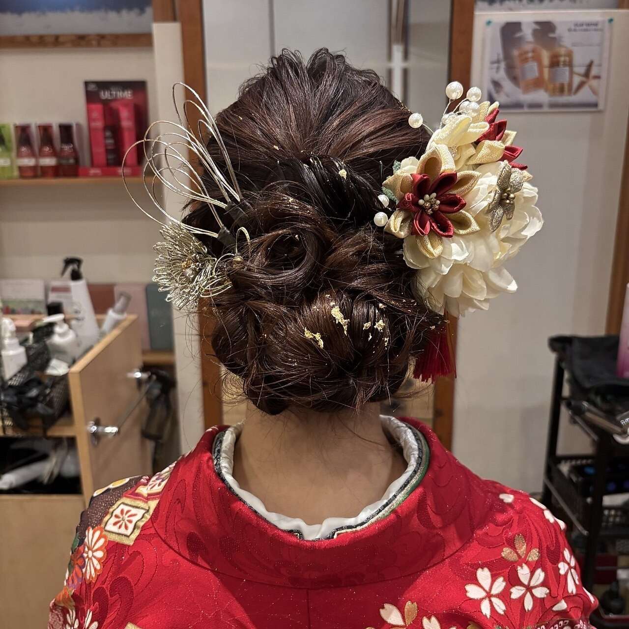 成人式　アップシニヨン