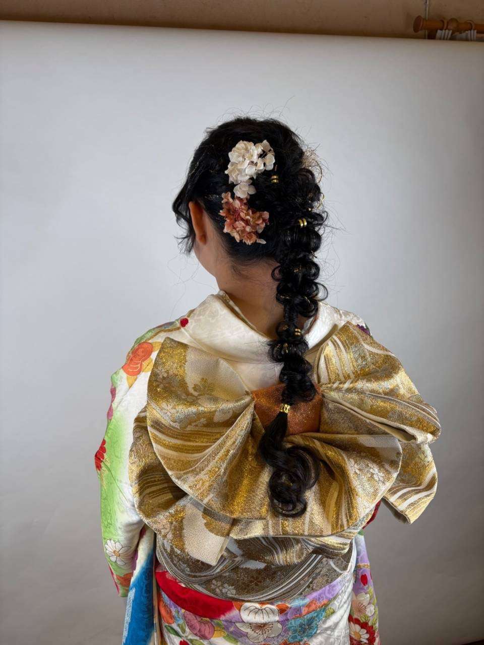 成人式　ポニー編みおろし